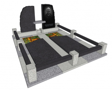 двойной надгробный памятник из камня на могилу