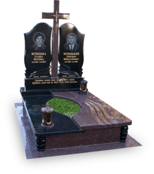 двойной надгробный каменный памятник на могилу