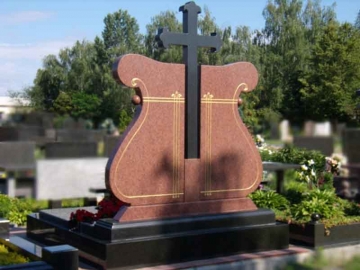 двойной надгробный памятник из камня для кладбищ